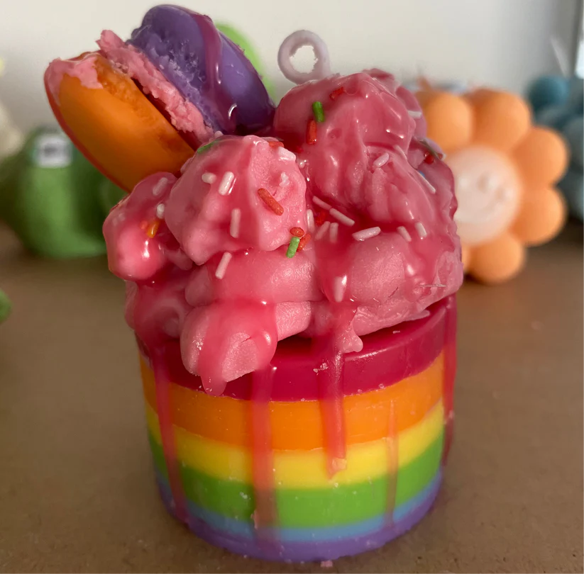 Rainbow Sundae Cake Candle